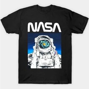 NASA Astronaut Graphic T-Shirt Men’s XL Black Space Moon Tee